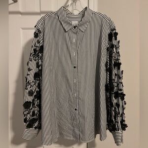 Chico's Monochrome Striped Blouse